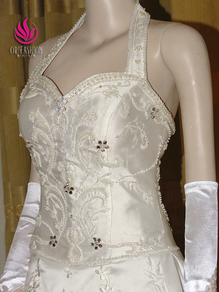 Orifashion Handmade Halter Princess Style Wedding Dres